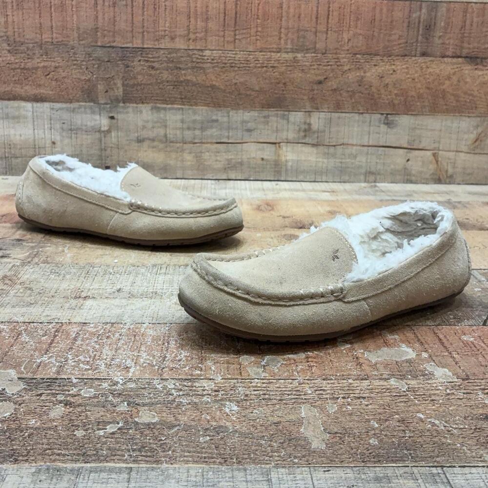 Koolaburra By UGG Slippers Womens Size 9 40 Beige Suede Shearling Moccasin Shoes